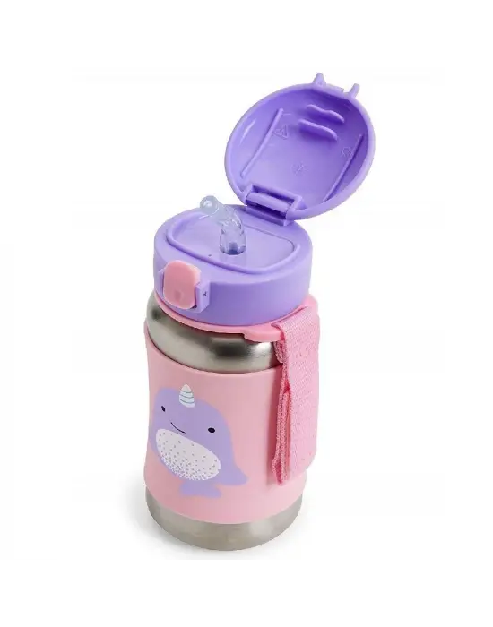 Skip Hop Zoo Pipetli Paslanmaz Çelik Suluk 350 ml Narwhal