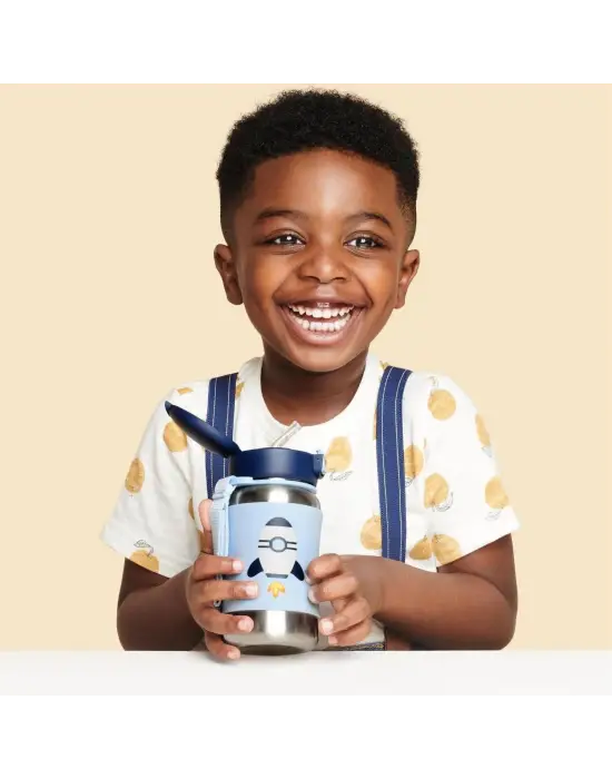 Skip Hop Zoo Pipetli Paslanmaz Çelik Suluk 350 ml Roket