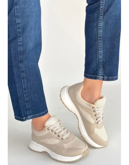 Slar Vizon Cilt Bağcıklı Spor Ayakkabı