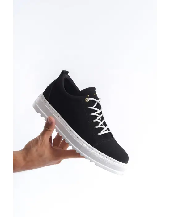 Omarı Cool Bağcıklı Süet Erkek Günlük Ayakkabı Siyah