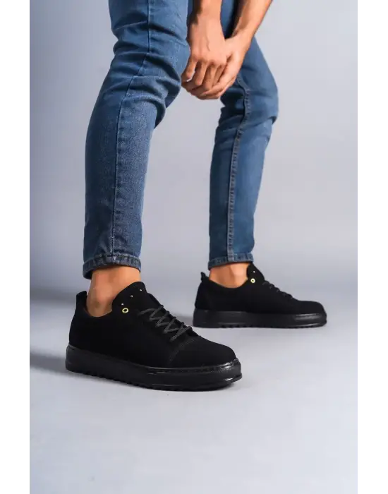 Omarı Siyah Bağcıklı Günlük Erkek Sneaker