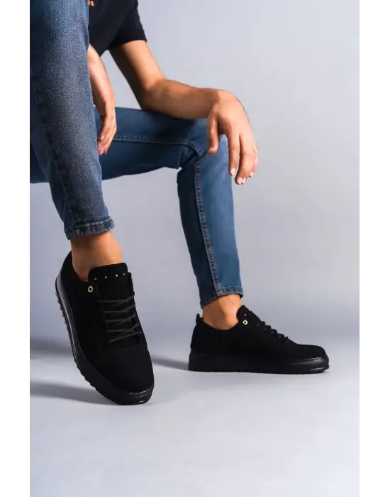 Omarı Siyah Bağcıklı Günlük Erkek Sneaker