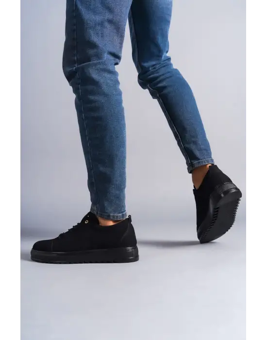 Omarı Siyah Bağcıklı Günlük Erkek Sneaker