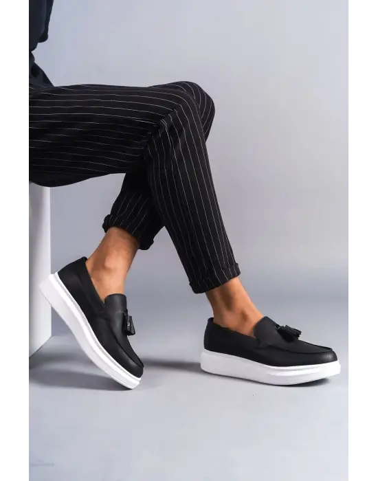 Omarı Püsküllü Erkek Günlük Spor Ayakkabı - Siyah