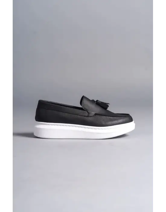 Omarı Püsküllü Erkek Günlük Spor Ayakkabı - Siyah