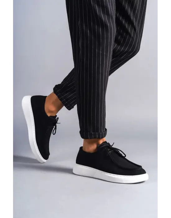 Omarı Tornado Bağcıklı Siyah Süet Erkek Spor Ayakkabı