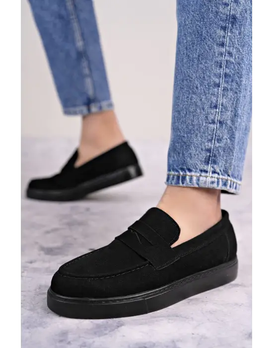 Omarı Siyah Süet Bağcıksız Erkek Günlük Spor Ayakkabı