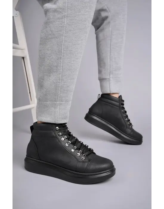 Omarı Trendy Siyah Bağcıklı Erkek Günlük Spor Bot