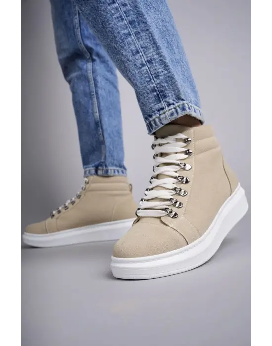 Omarı Rahat ve Şık Ottawa Bağcıklı Erkek Günlük Bot - Krem