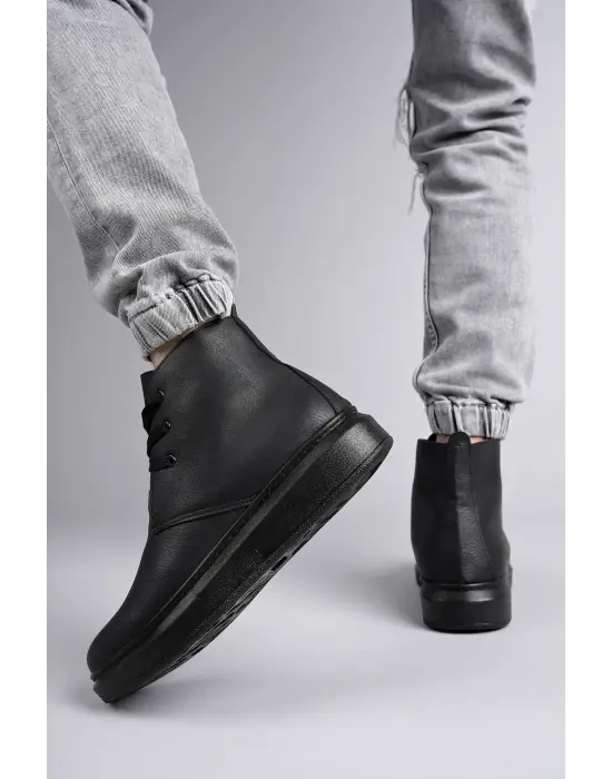 Omarı Oslo Bağcıklı Siyah Erkek Günlük Spor Bot