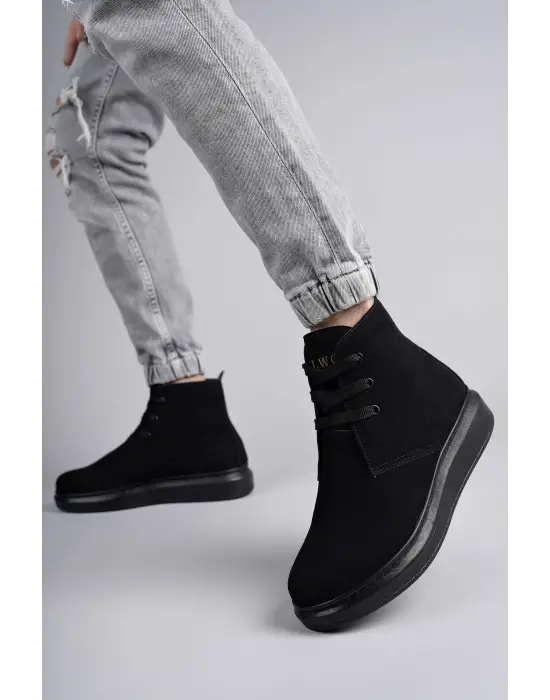 Omarı Siyah Oslo Bağcıklı Süet Erkek Spor Bot