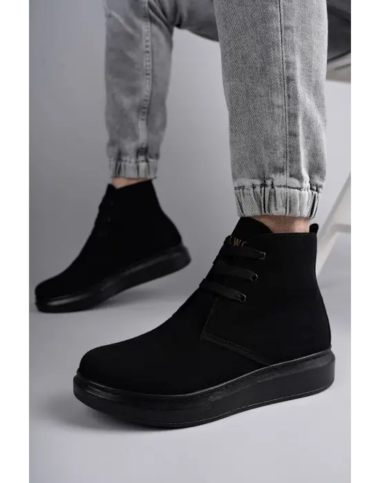 Omarı Siyah Oslo Bağcıklı Süet Erkek Spor Bot