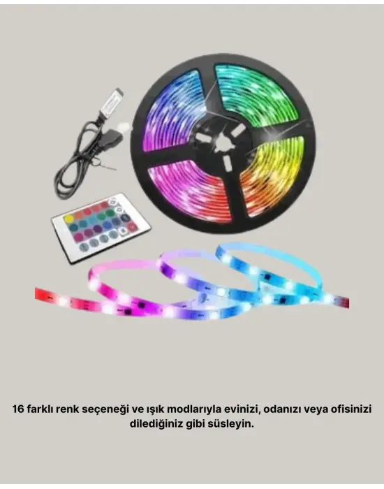 Smart Şerit Led Kumandalı Usb Enerjili Suya Dayanıklı Dekoratif Aydınlatma
