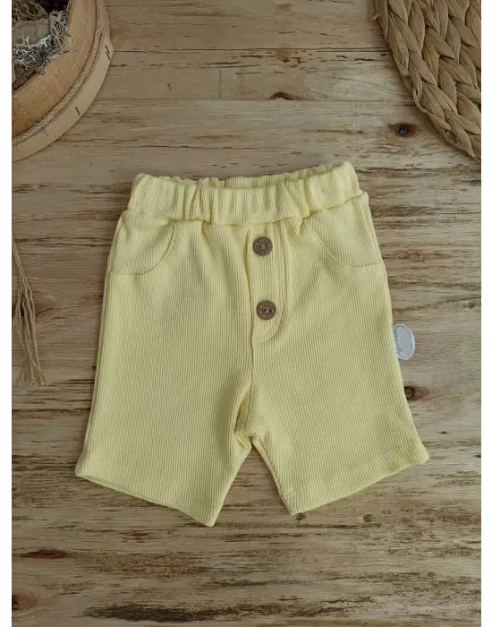 Omarı Ananas Baskılı Bebek Takımı - Sarı Renk 3-12 Ay