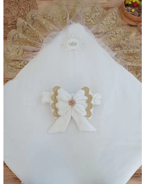 Omarı Prenses Temalı Yenidoğan Pamuk Kundak Bebek Battaniyesi