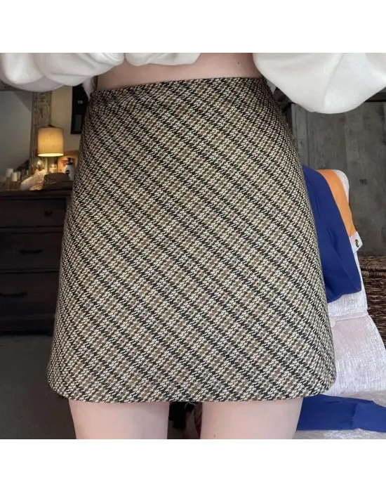 Omarı Likralı Mini Etek - Çok Renk Seçenekleri