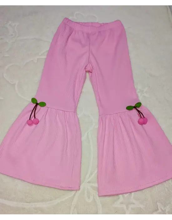 Omarı Kiraz Baskılı İspanyol Paçalı Kız Çocuk Takımı