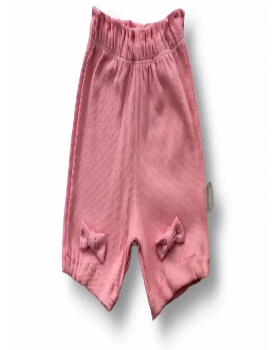 Omarı Pembe Kız Bebek Takımı 3lü Mickey Nakışlı Şort Tişört