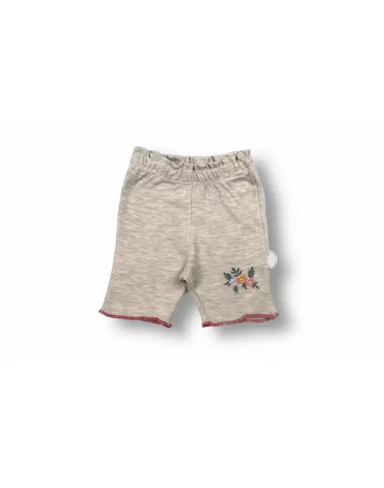 Omarı Melek Kız Nakışlı Bebek Takımı - Nar Çiçeği Desenli