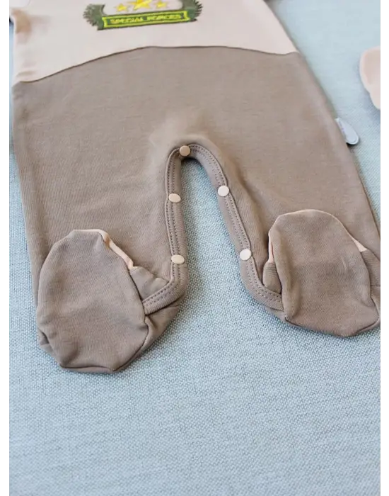 Omarı Özel Kuvvetler Nakışlı Bebek Tulumu Sütlü Kahve