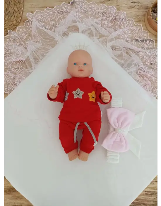 Omarı Pembe İnci Dantel Taçlı Bebek Battaniyesi