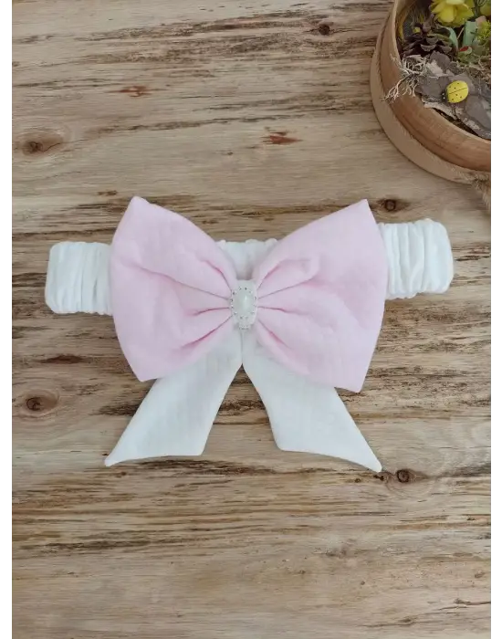 Omarı Pembe İnci Dantel Taçlı Bebek Battaniyesi