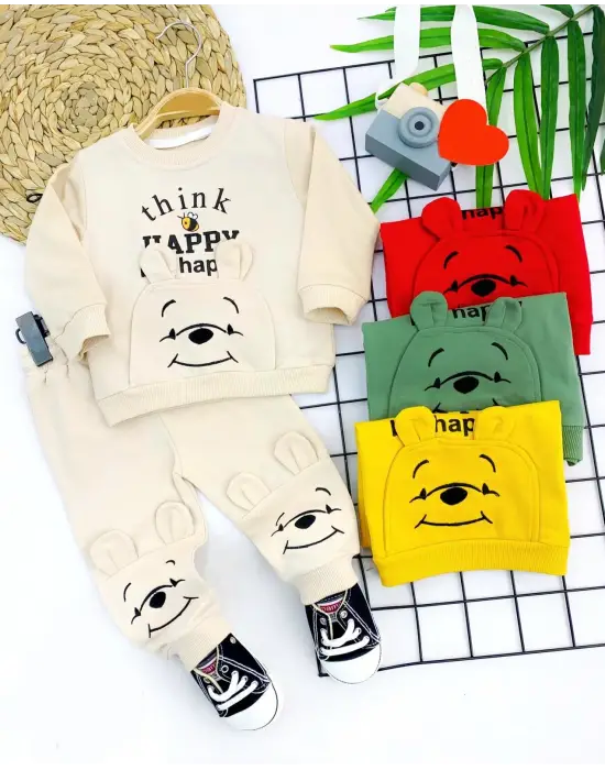 Omarı Pohh Desenli Uzun Kollu Sweat Bebek Takımı