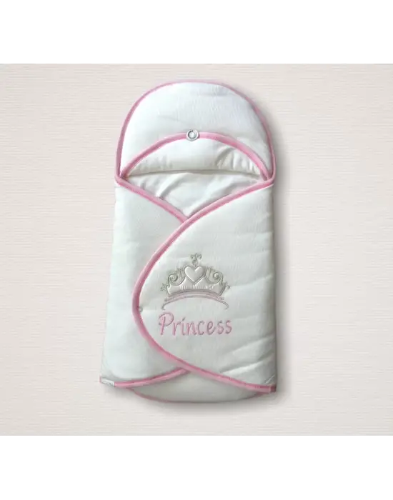 Omarı Yenidoğan Çizgi Efektli Kız Bebek Battaniyesi