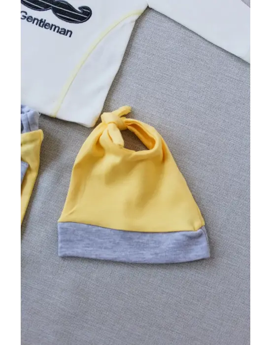 Omarı Gentleman Erkek Bebek Takımı Sarı