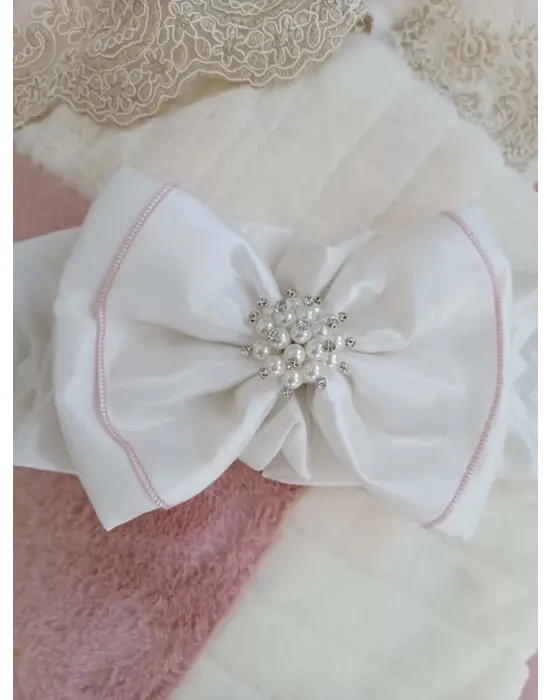 Omarı Doğal Wool Yenidoğan Bebek Battaniyesi Pembe Tasarım