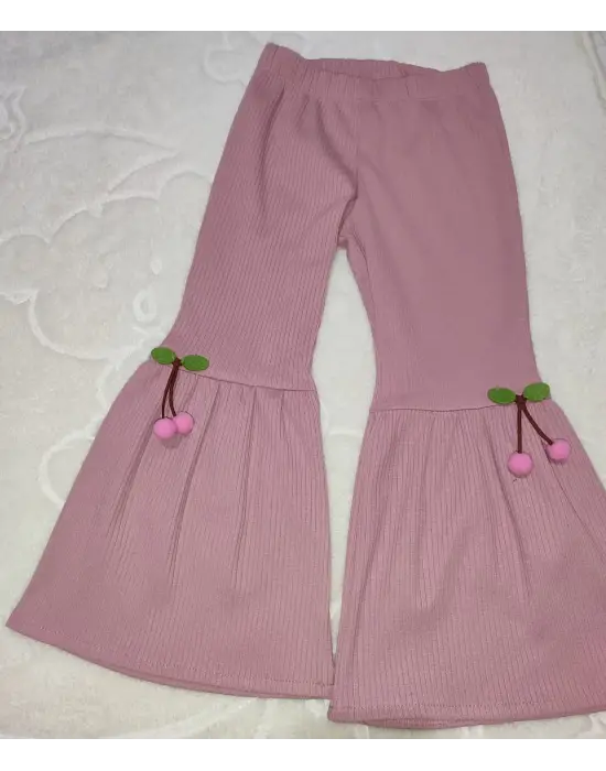 Omarı Kiraz Baskılı İspanyol Paçalı Kız Çocuk Takımı