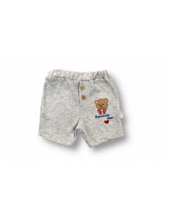 Omarı Romantik Ayıcık Nakışlı Bandajlı Bebek Takımı