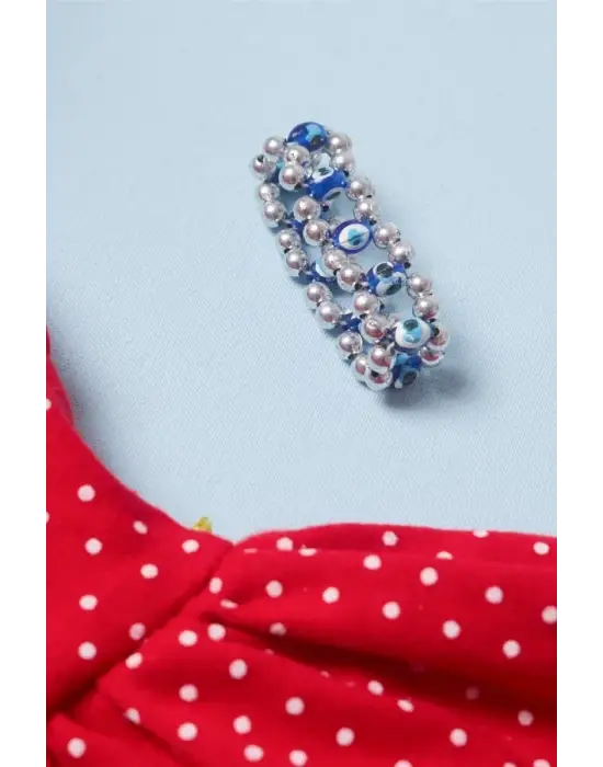 Omarı Çilek Desenli Bebek Elbisesi Kırmızı