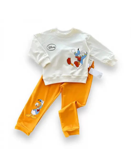 Omarı Turuncu Ördek Desenli Erkek Bebek Takımı