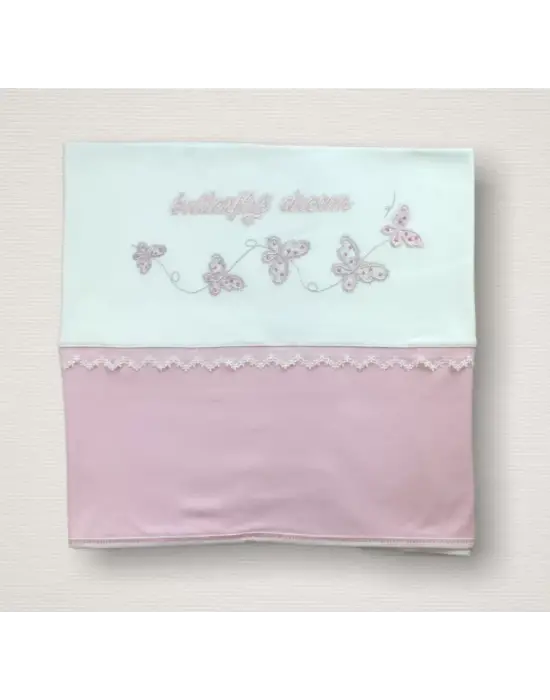 Omarı Nakışlı Uçan Kelebekler 10lu Hastane Çıkışı Zıbın Takımı - Pembe