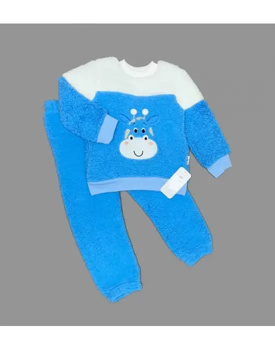 Omarı Ponponlu Zürafa Desenli Çocuk Takımı