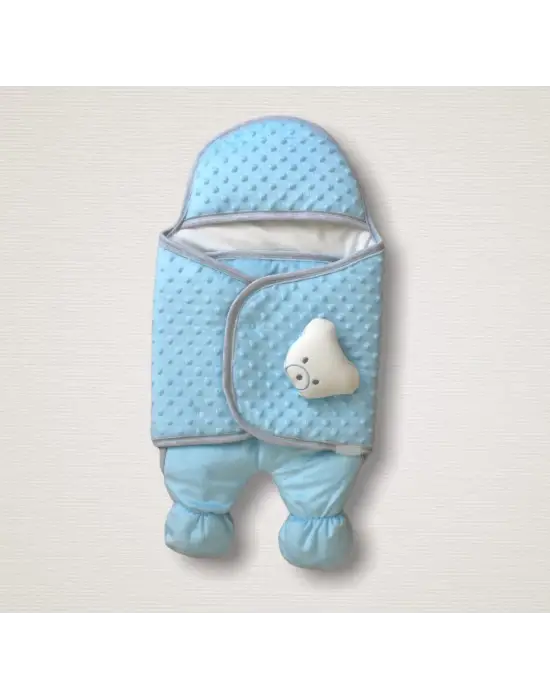 Omarı Yenidoğan Ayaklı Kundak Battaniyesi Mavi