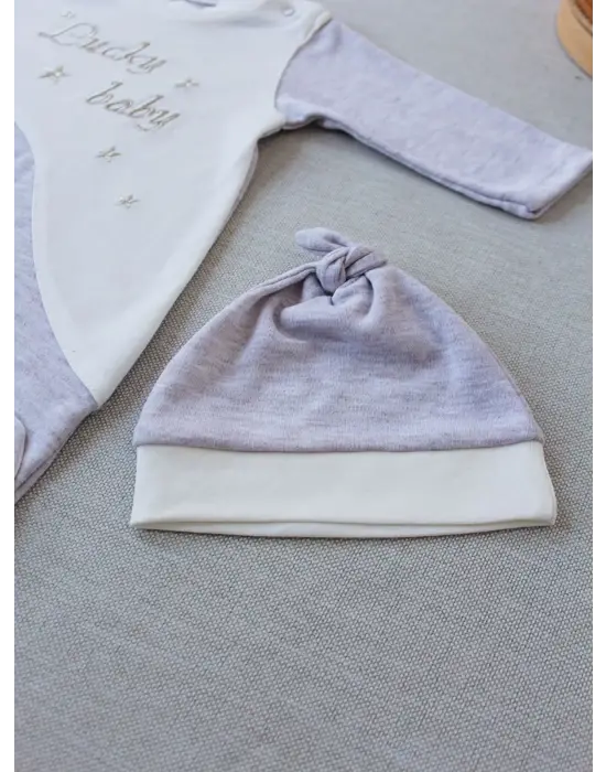 Omarı Lucky Baby Nakışlı Erkek Bebek Tulumu