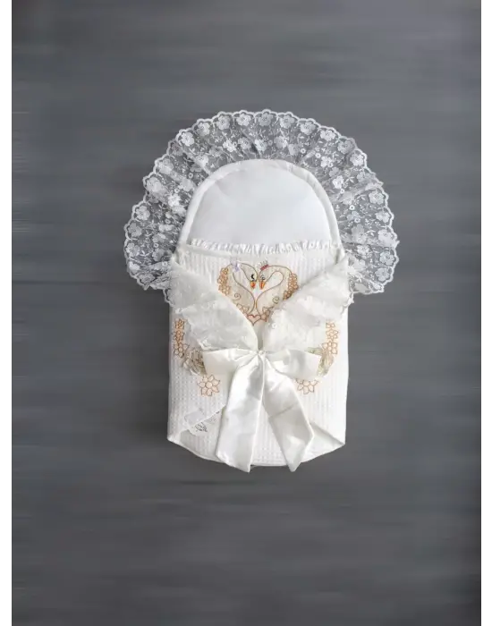 Omarı Yenidoğan Avangard Kundak Battaniyesi Ekru