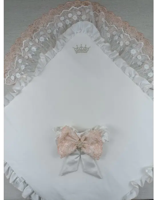 Omarı Yenidoğan Nakışlı Trilüks Kundak Battaniyesi