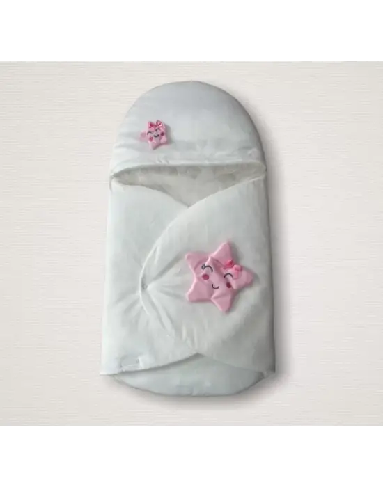 Omarı Yenidoğan Detaylı Duvaklı Kız Bebek Battaniyesi