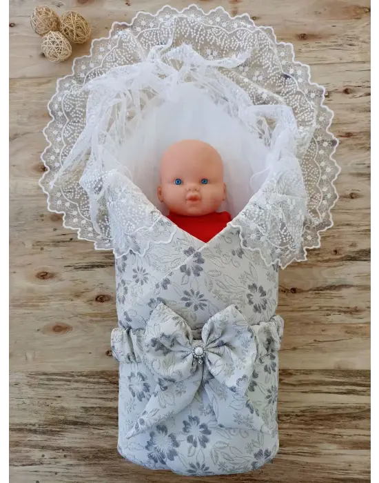 Omarı Yenidoğan Gül Sedefli Taş Fiyonk Kumru Kundak Bebek Battaniyesi