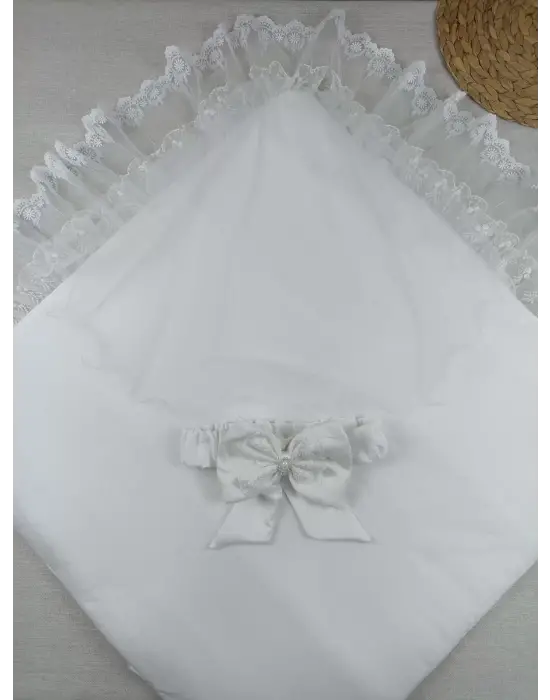 Omarı İpek Pamuklu Lüks Kundak Bebek Battaniyesi