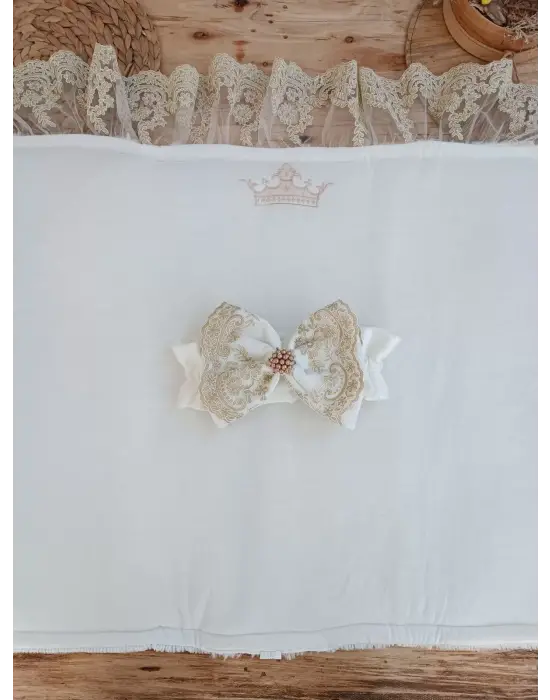 Omarı Yenidoğan Beyaz Wool Yün Trilüks Kundak Bebek Battaniyesi