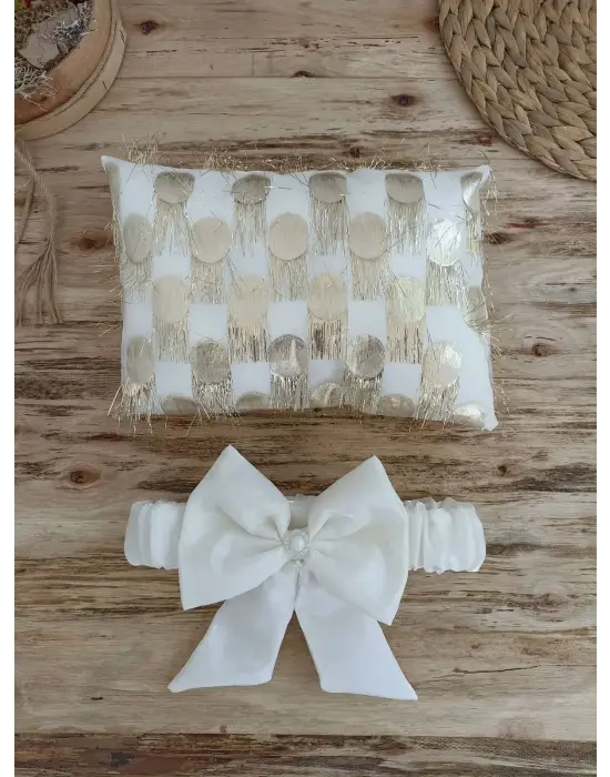 Omarı İzmir İncisi Tül İşlemeli Yenidoğan 3lü Alt Açma Seti Gold