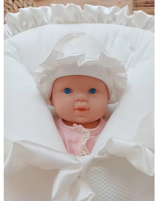 Omarı Ultra Lüks Bebek Battaniyesi Kundak Ekru