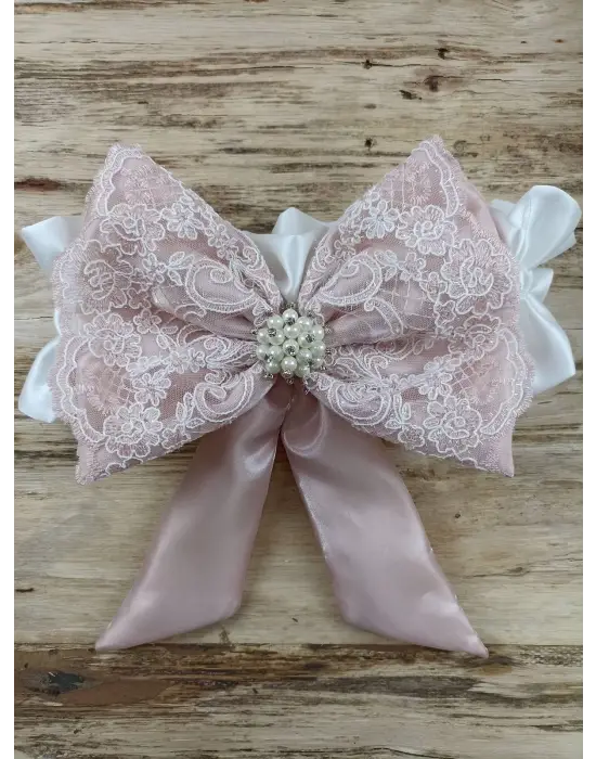 Omarı İnci ve Dantel Detaylı Gül Kurusu Battaniye