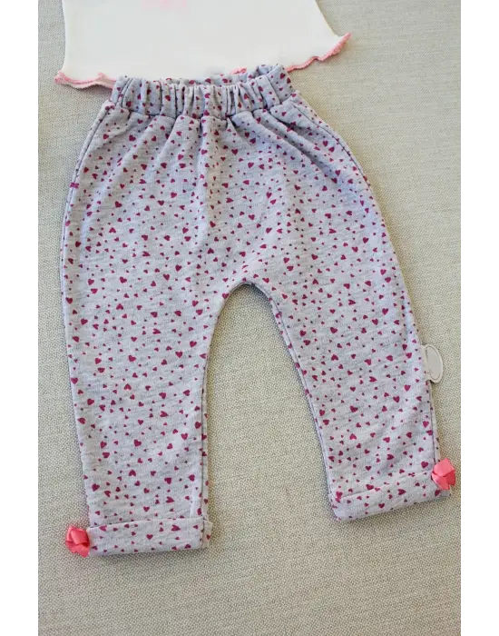 Omarı Yıldız Nakışlı Şapkalı Erkek Bebek Sweat Takımı