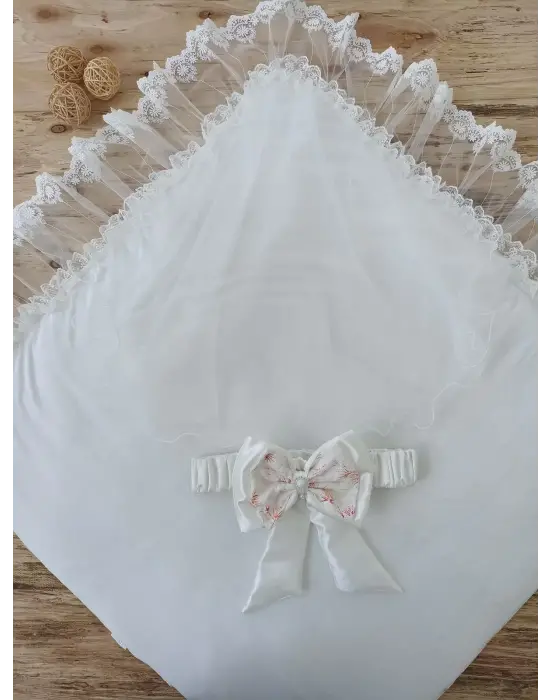 Omarı Yenidoğan Hanımeli Desenli Delüks Kundak Bebek Battaniyesi