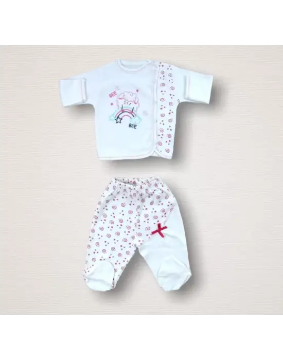 Omarı Kıvırcık Kuzu Nakışlı Hastane Çıkışı Zıbın Takımı Ekru